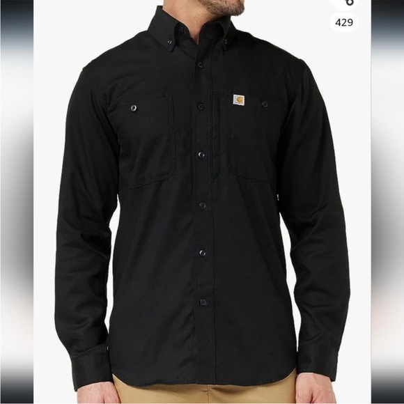 Carhartt Other - Carhartt Large Rugged Professional Relaxed Black Long Sleeve Button Down Shirt